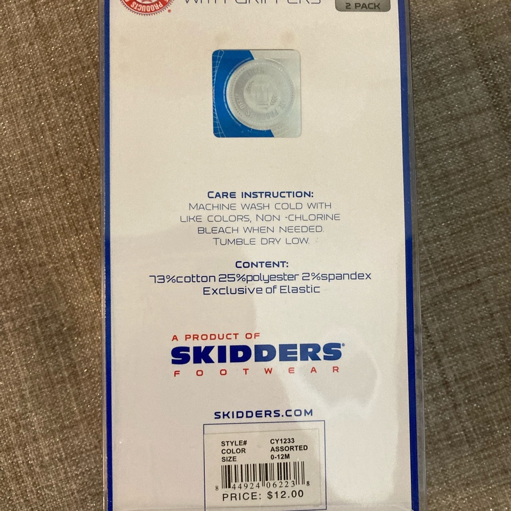 University of Kansas 0-12 month baby socks with grippers. New in the box - Picture 2 of 2